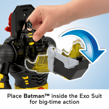 Imaginext Dc Super Friends Batman Insider & Exo Suit Black Robot With Lights & Sounds, 6 Pieces