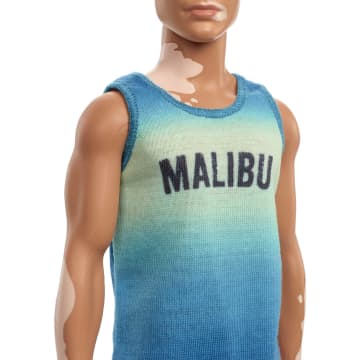 Barbie Ken Fashionistas Puppe Im Malibu“-Tanktop, Braune Haare, Vitiligo, Shorts - Bild 3 von 5