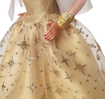 2023 Holiday Barbie Doll, Seasonal Collector Gift, Golden Gown And Light Brown Hair - Image 3 of 6