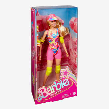 Barbie Le Film Poupée Barbie Du Film Poupée Patineuse Margot Robbie Incarne Barbie Vêtue D’Un Justaucorps, D’Un Cycliste Et De Rollers, Poupée De Collection - Image 12 of 13