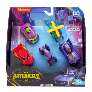 Fisher-Price Dc Batwheels Set Met Voertuigen Op Schaal Van 1:55, Batcast Metalen Auto'S, 5 Stuks - Imagen 6 de 6