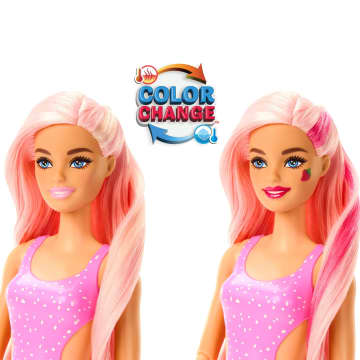 Barbie Pop Reveal Serie Frutta Bambola Limonata Di Fragole, 8 Sorprese Tra Cui Cucciolo, Slime, Profumo Ed Effetto Cambia Colore - Image 3 of 6