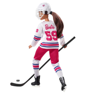 Barbie Hockey Player Fashion Doll Dressed in Jersey & Helmet With Curvy Shape & Hockey Accessories