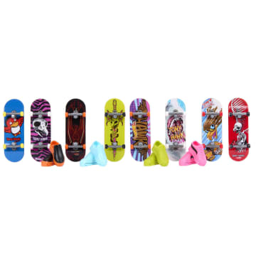 Hot Wheels Skate 8-Pack Bundle Of Tony Hawk-themed Fingerboards And Shoes