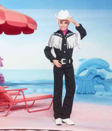 Barbie the Movie Collectible Ken Doll Wearing Black And White Western Outfit - More available soon!