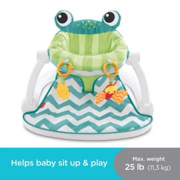 Fisher-Price Sit-Me-Up Floor Seat With 2 Linkable Toys, Citrus Frog