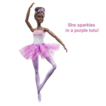 Barbie Dreamtopia Twinkle Lights Ballerina Doll, Brunette With Light-Up Feature, Tiara And Tutu