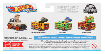 Hot Wheels Racerverse, Set Of 4 Die-Cast Hot Wheels Cars With Jurassic World Characters As Drivers - Image 3 of 3