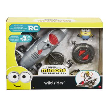 Minions Wild Rider RC Vehicle With Bob Action Figure (4-inch), Sounds & Spinning Action
