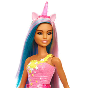 Barbie Fantasía Muñeca Unicornio Cuerno Rosa - Imagen 3 de 6