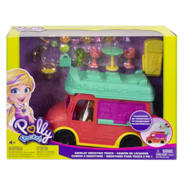 Polly Pocket Conjunto de Brinquedo Smoothies Food Truck 2 em 1