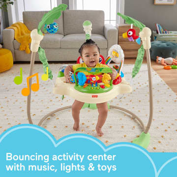 Fisher-Price Jumperoo Baby Bouncer & Activity Center With Lights And Sounds, Rainforest