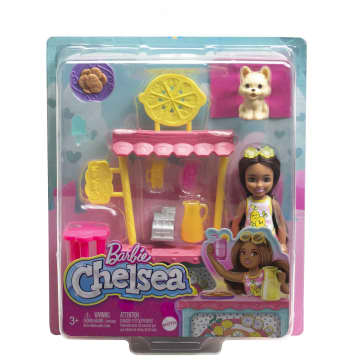 Barbie Chelsea Lemonade Stand Playset With Brunette Small Doll, Puppy, Stand & Accessories Barbie Chelsea Doll & Accessories, Lemonade Stand Playset With Brunette Small Doll, Puppy, Stand & Pieces - Imagen 4 de 4