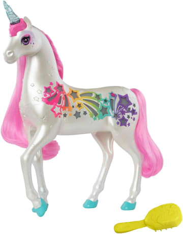 Barbie Dreamtopia Brush ‘n Sparkle Unicorn With Lights And Sounds, White With Pink Mane And Tail
