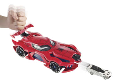 Marvel Hot Wheels Spider-Man Web-Car Set With Toy Character Car And Launcher
