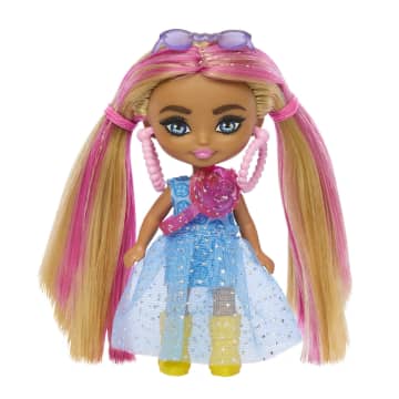 Barbie Extra Mini Minis Doll With Pink And Blond Hair, Accessories And Doll Stand, 3.25-Inch Collectible