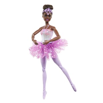 Barbie Fantasia Boneca Bailarina Luzes Brilhantes Roxa