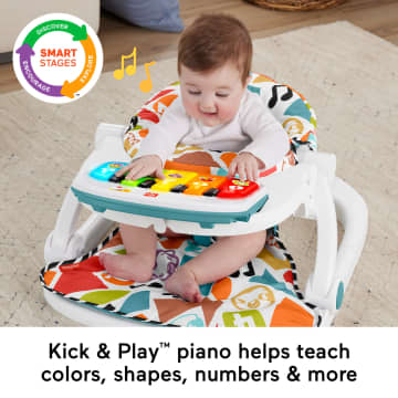 Fisher-Price Deluxe Kick & Play Sit-Me-Up Floor Seat infant Chair With Piano Learning Toy