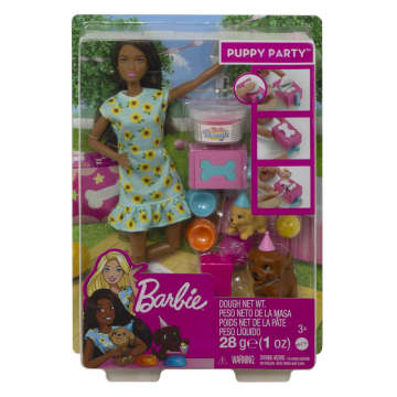 Barbie Doll And Puppy Party Playset With Puppies, Dough And Cake Mold, 3 To 7 Year Olds