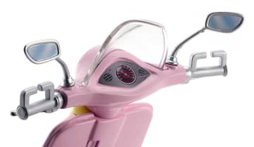 Barbie Pink & Yellow Scooter Moped With Puppy & Helmet