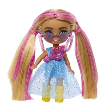 Barbie Extra Mini Minis Doll With Pink And Blond Hair, Accessories And Doll Stand, 3.25-Inch Collectible