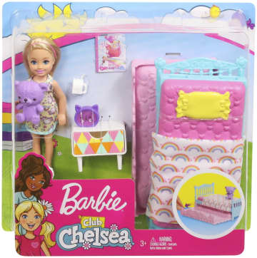 Barbie Club Chelsea Bedtime Doll And Bedroom Playset