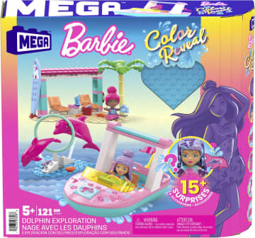MEGA Barbie Juguete de Construcción Color Reveal Exploración con Delfines