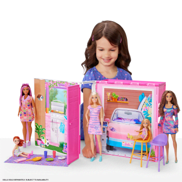 Barbie Getaway Doll House With Barbie Doll, 4 Play Areas And 11 Decor Accessories