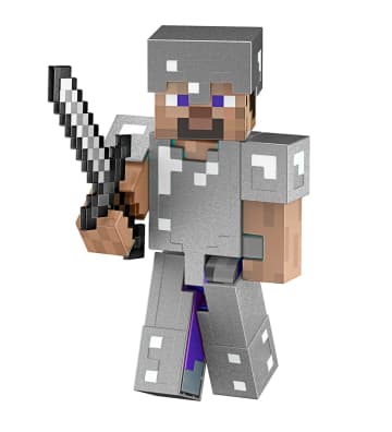 Minecraft-Diamond Level-Steve-Figurine 14 Cm, Pièce de Collection