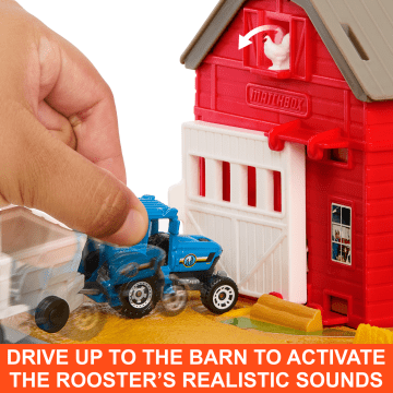 Matchbox Playset, Action Drivers Farm Adventure With 1:64 Scale Tractor & 6 Accessories