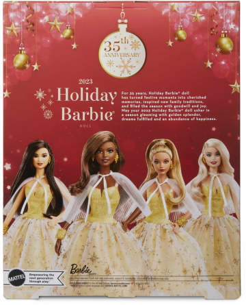 2023 Holiday Barbie Doll with Dark Brown Hair