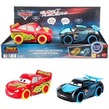 Disney And Pixar Cars Track Talkers Glow Racers Lightning Mcqueen & Jackson Storm 2-Pack - Imagen 1 de 3