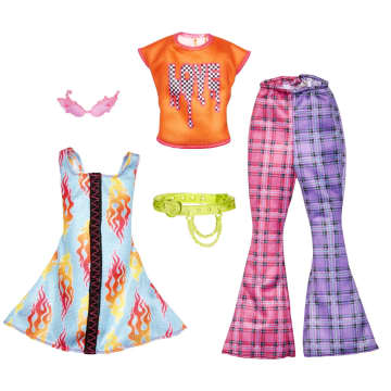 Barbie Clothes, Rocker-themed Fashion And Accessory 2-Pack For Barbie Dolls