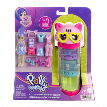 Polly Pocket Conjunto de Brinquedo Armário de Modas Giratório Gato - Imagem 5 de 5