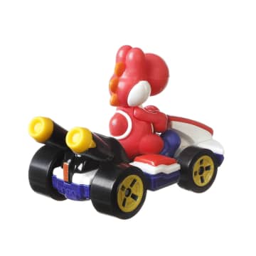 Hot Wheels Mario Kart Veículo de Brinquedo Kart Padrão Yoshi Vermelho - Imagem 3 de 5