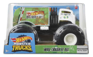 Hot Wheels Monster Trucks Veículo de Brinquedo 1:24 Will Trash It All - Imagen 6 de 6