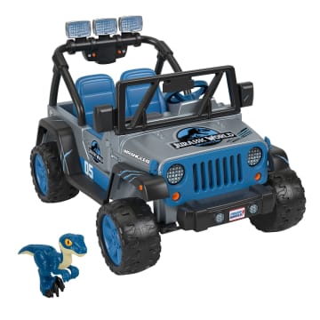 Power Wheels Jurassic World Dino Damage Jeep Wrangler Ride-On Toy With Lights And Sounds, Preschool Toy