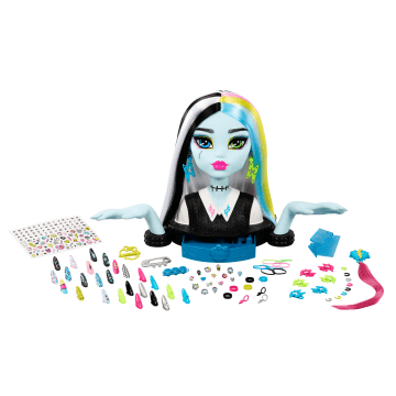 Monster High Frankie Stein Styling Head With 65+ Nail, Hair And Face Accessories - Imagem 1 de 3