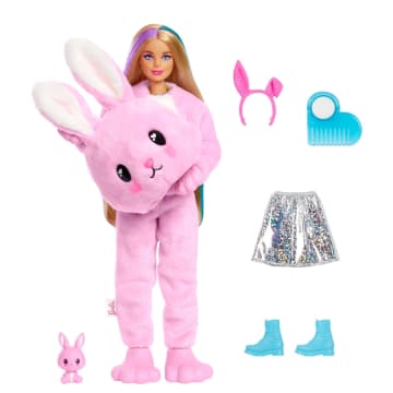 Barbie Doll Cutie Reveal Bunny Plush Costume Doll With Pet, Color Change