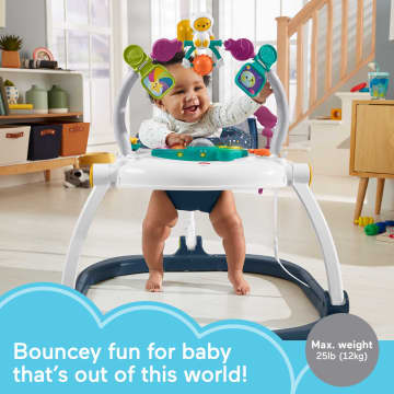Fisher-Price Baby Bouncer Activity Center Jumperoo Spacesaver With Lights & Sounds, Astro Kitty