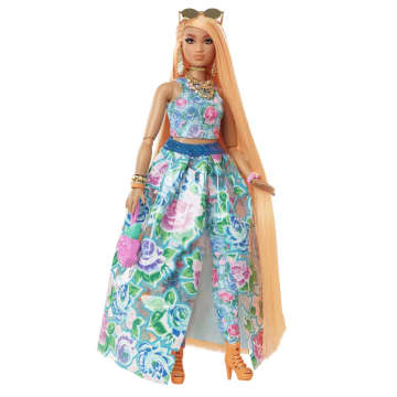 Barbie Extra Fancy Doll in Floral 2-Piece Gown, With Pet, 3 Year Olds & Up