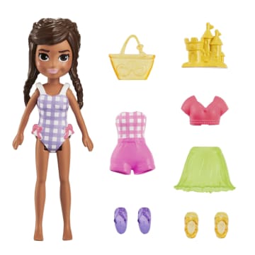 Polly Pocket Conjunto de Brinquedo Pacote de Modas Praia Shimmer - Image 1 of 6