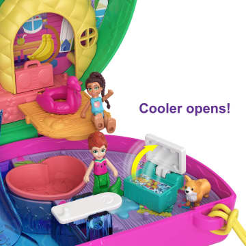 Polly Pocket Watermelon Pool Party Compact Playset With 2 Dolls & 12 Accessories