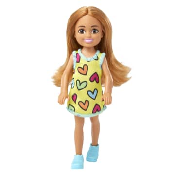 Barbie-Poupée Chelsea-Petite Poupée Avec Robe à Imprimé Cœurs Amovible Avec Cheveux Blonds et Yeux Bleus - Image 1 of 6