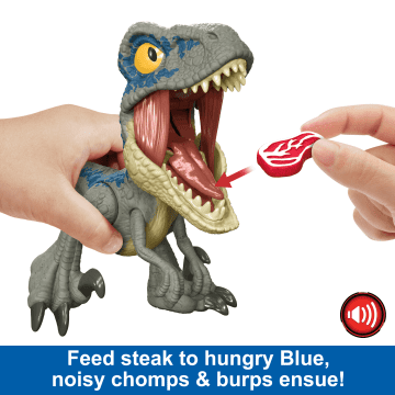 Jurassic World MEGA Roar Blue Velociraptor Dinosaur Toy With Sound & Stretchable Jaw - Image 4 of 6