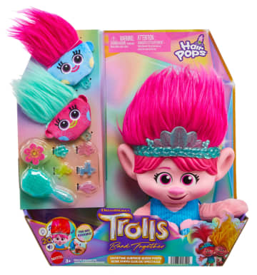 Dreamworks Trolls Band Together Hair Pops Showtime Surprise Queen Poppy Plush With Lights, Sounds & Accessories - Image 6 of 6