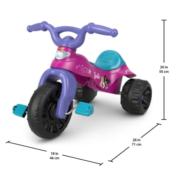 Fisher-Price Barbie Tricycle With Handlebar Grips, Multi-Terrain Tough Trike, Toddler Toy