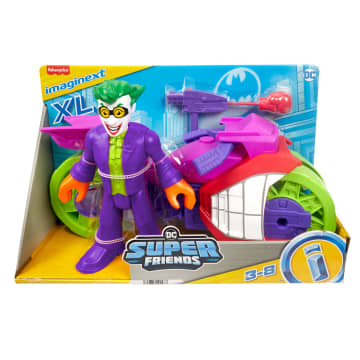 Imaginext DC Super Friends the Joker XL Figure And Laff Cycle Vehicle Set For Kids, 10-Inches - Imagen 6 de 6