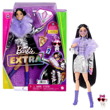 Barbie Extra Muñeca Botas de Peluche Moradas