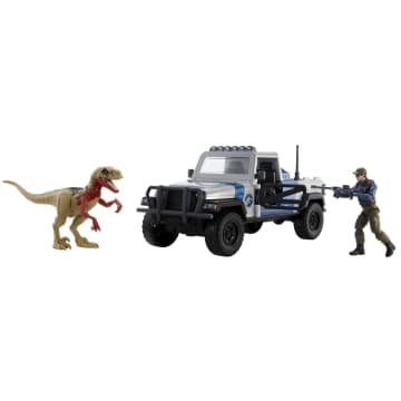 Jurassic World Search 'n Smash Truck Set With Atrociraptor Dinosaur And Human Action Figures